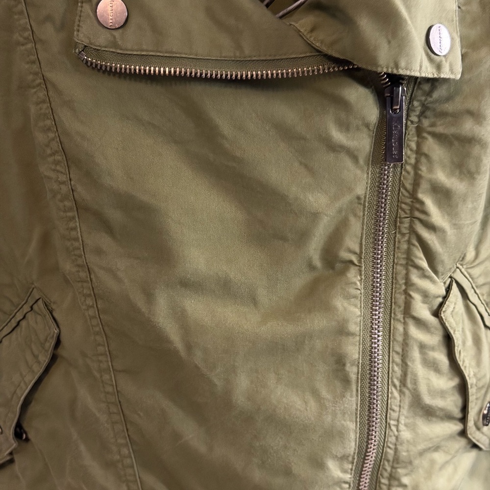 Sanctuary Lightweight Tencel Moto Jacket Olive Green XL - Picture 10 of 11